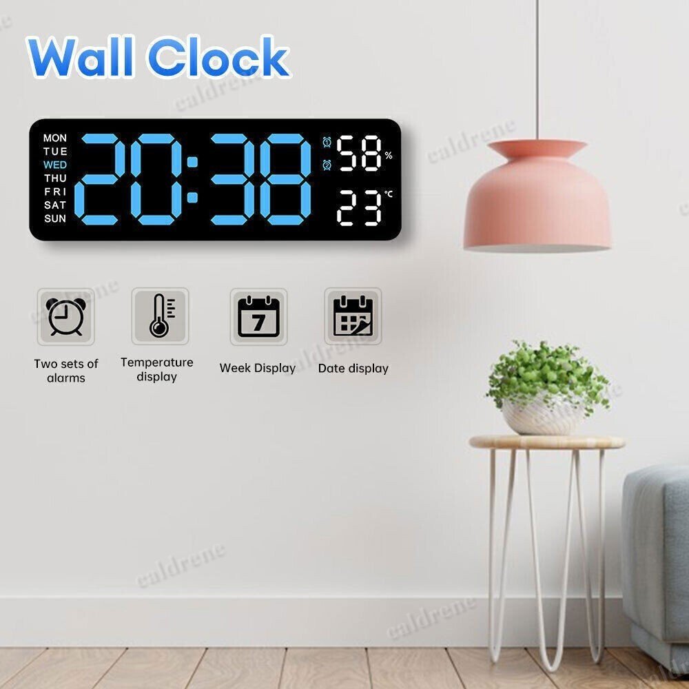 Large LED Digital Wall and Desk Clock with Calendar – view 8