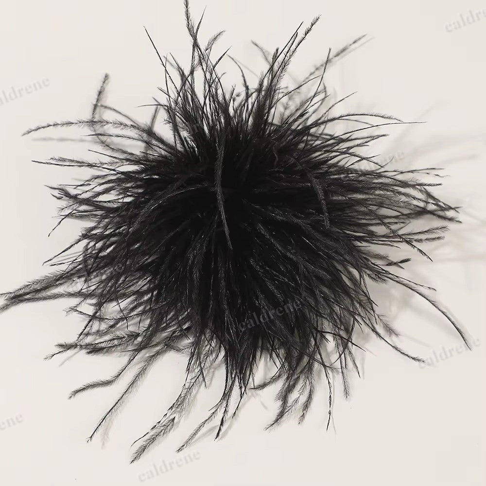 Large Ostrich Feather Brooch for Elegant Occasions – view 3