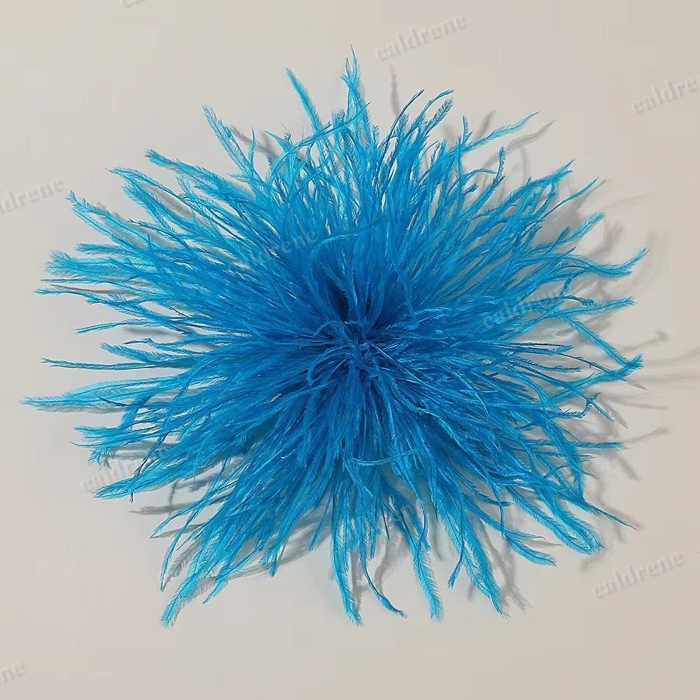 Large Ostrich Feather Brooch for Elegant Occasions – view 5
