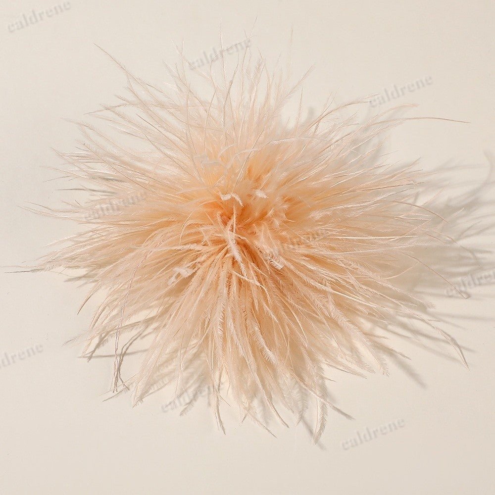 Large Ostrich Feather Brooch for Elegant Occasions – view 6