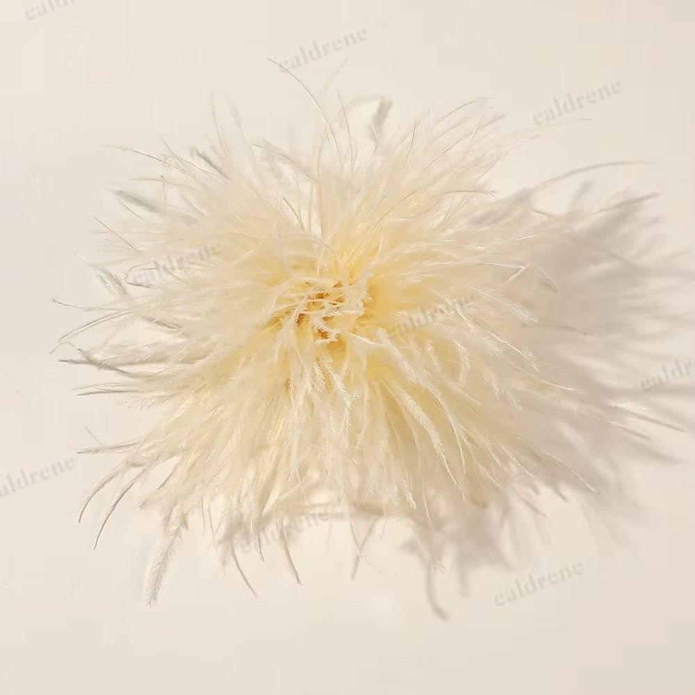 Large Ostrich Feather Brooch for Elegant Occasions – view 8