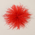 Large Ostrich Feather Brooch for Elegant Occasions – Red
