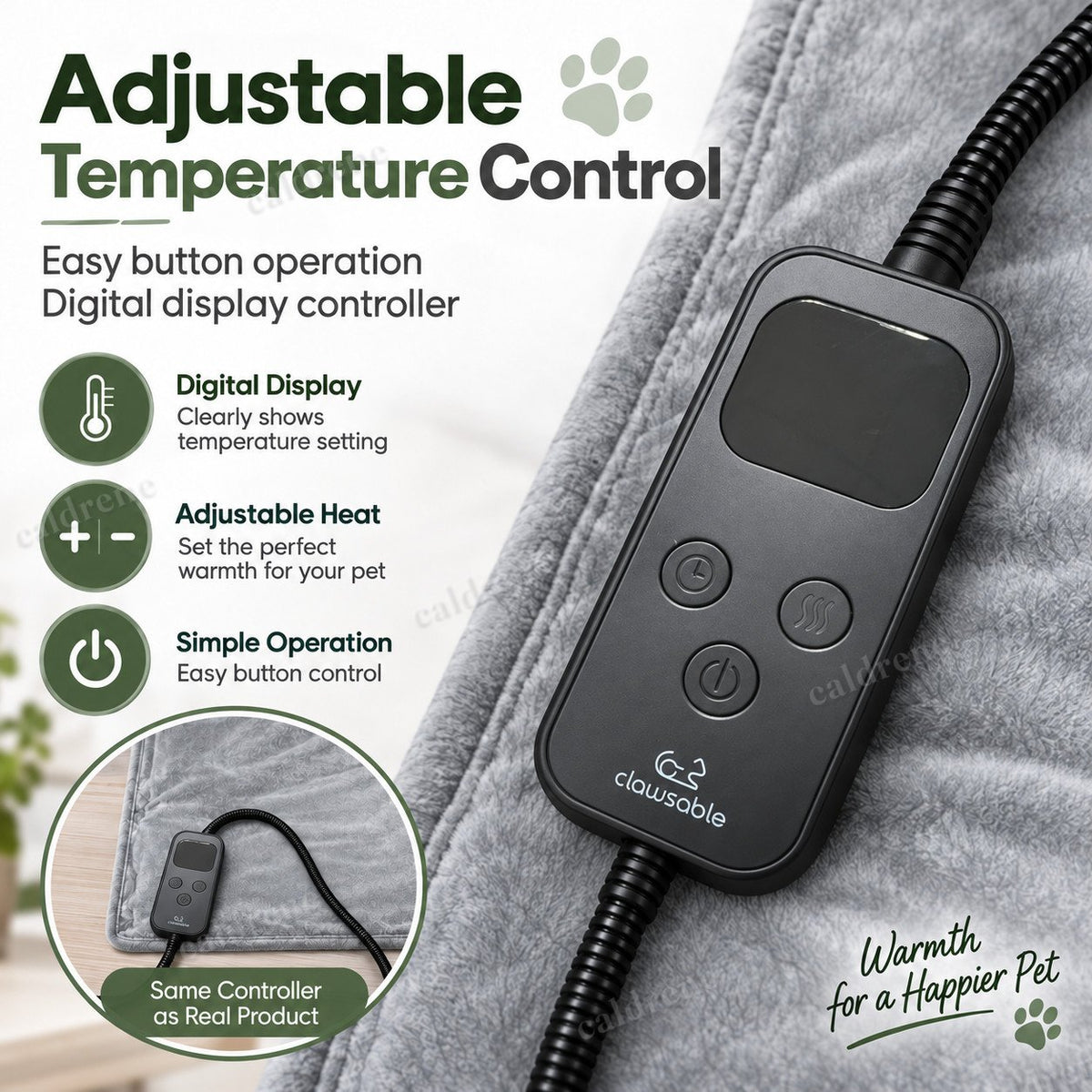Large Pet Heating Pad, 47 x 27 Inch, Adjustable Temperature – view 7