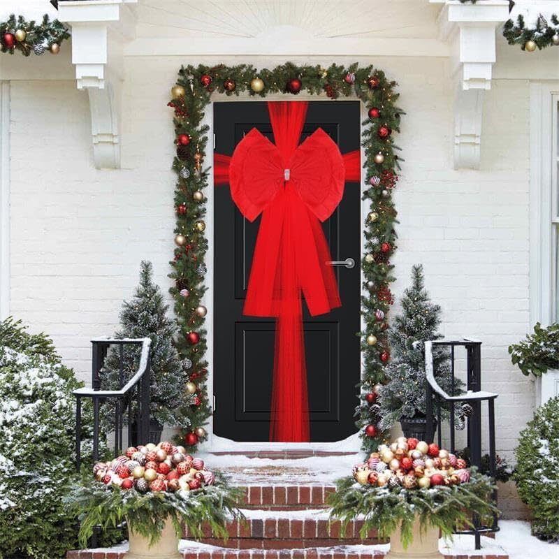 Large Red Christmas Door Bow