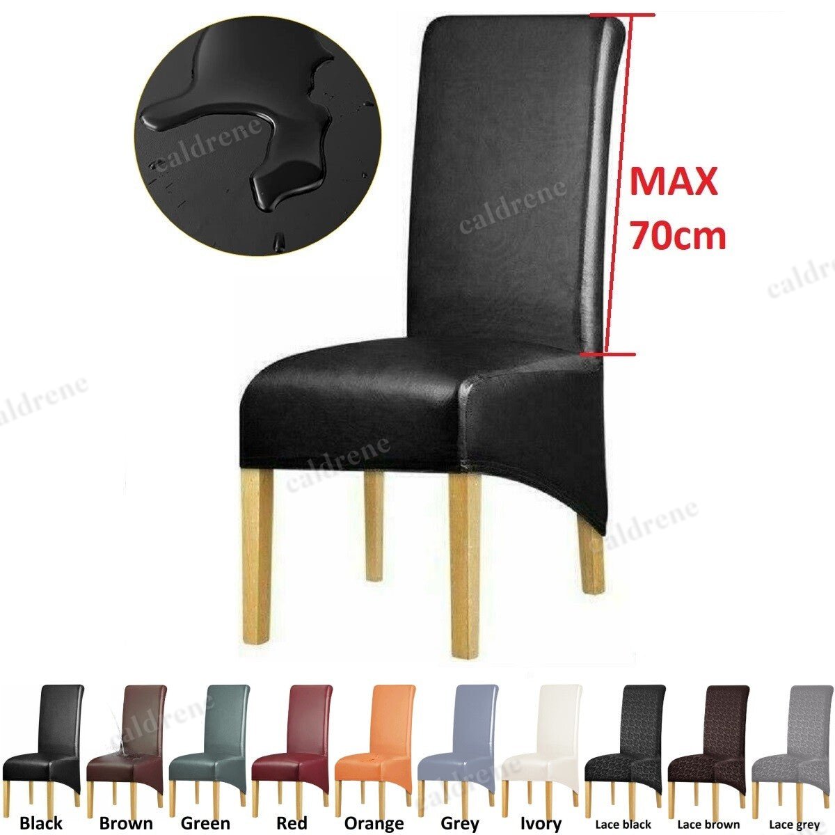 Large Waterproof PU Leather Dining Chair Covers – Slipcover Protector – view 7