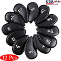 Leather Golf Iron Head Covers, 12 Pieces
