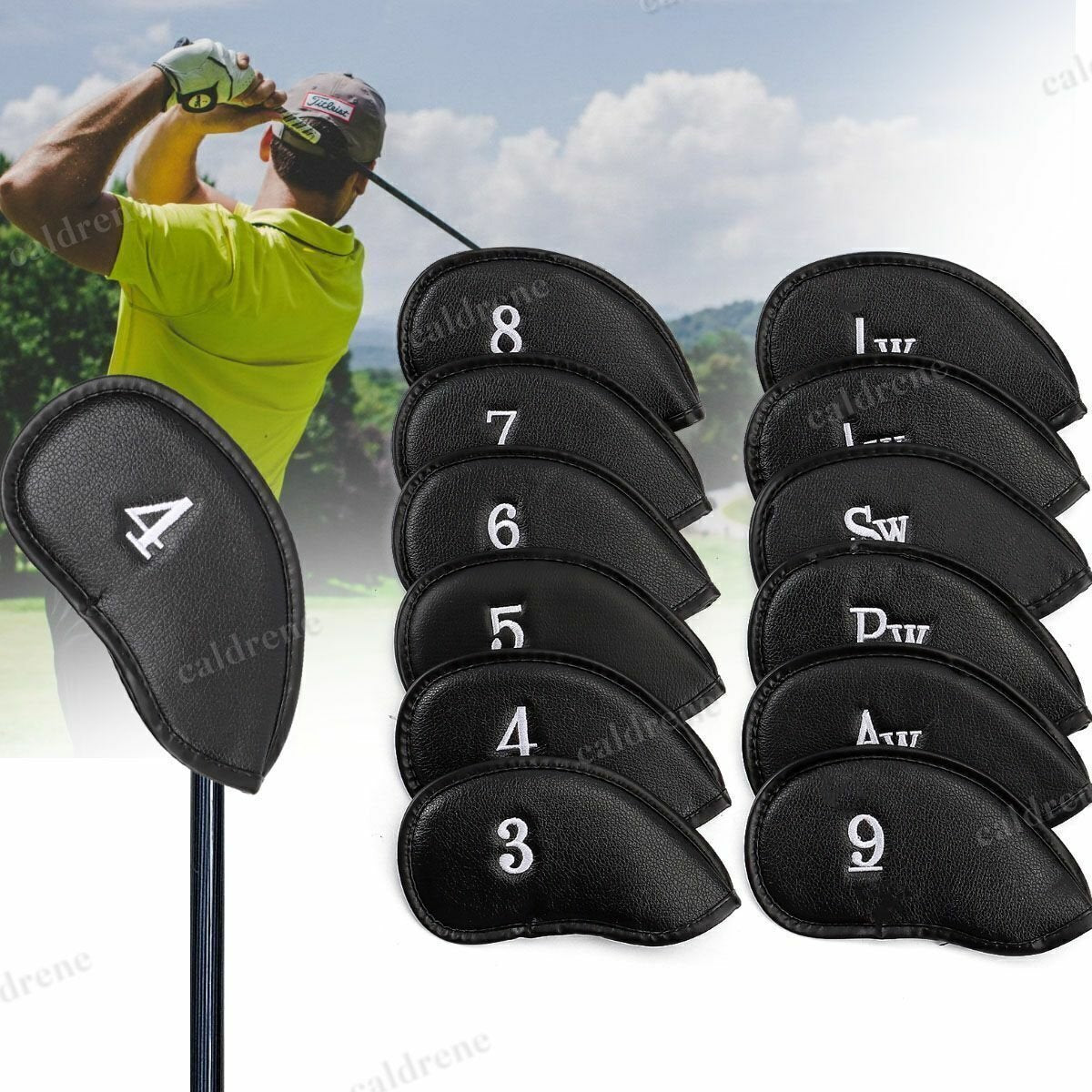 Leather Golf Iron Head Covers, 12 Pieces – view 2