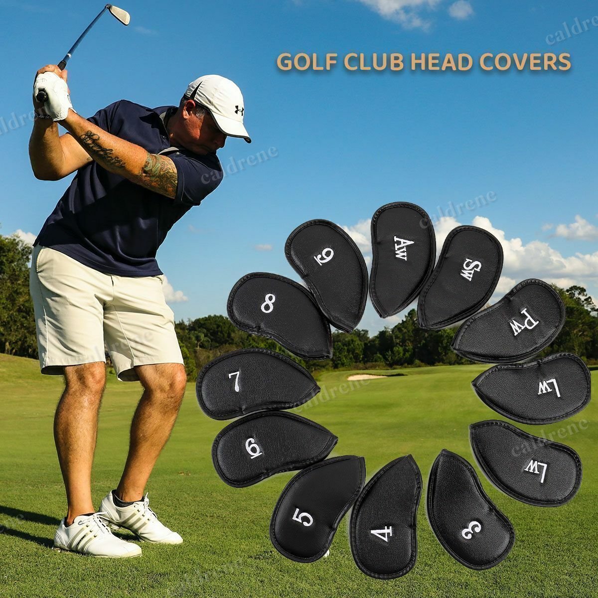Leather Golf Iron Head Covers, 12 Pieces – view 4