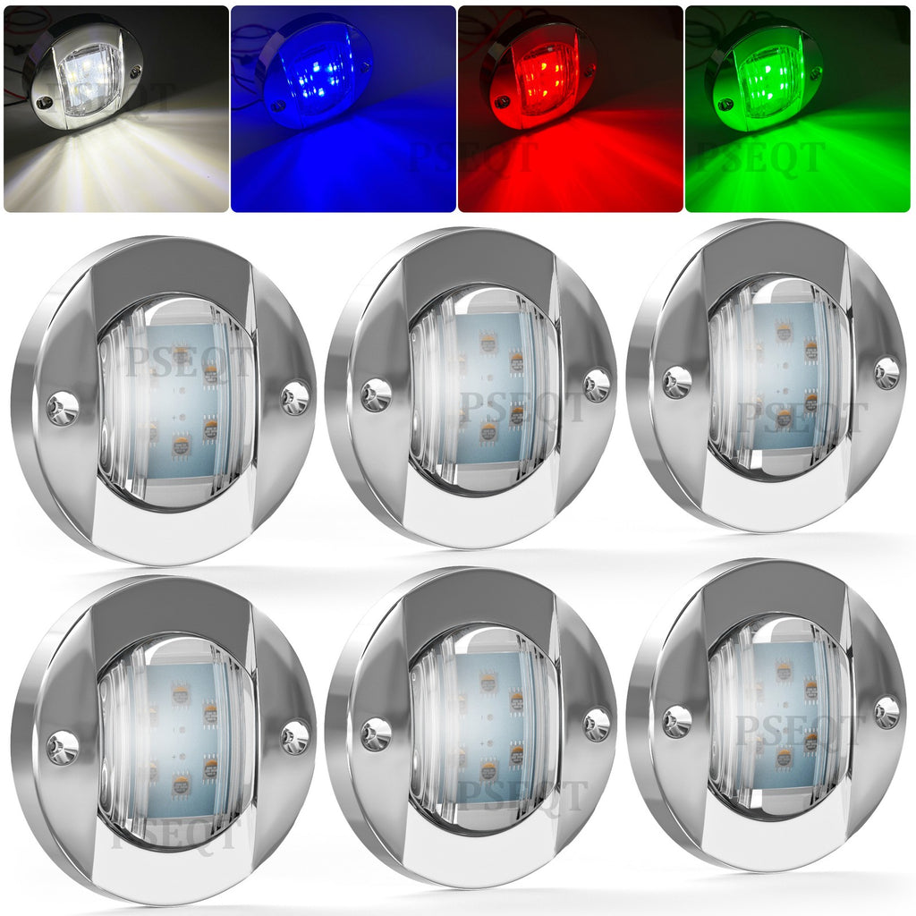 LED Boat Interior Courtesy Lights RGB 12V Waterproof, 6 Pack