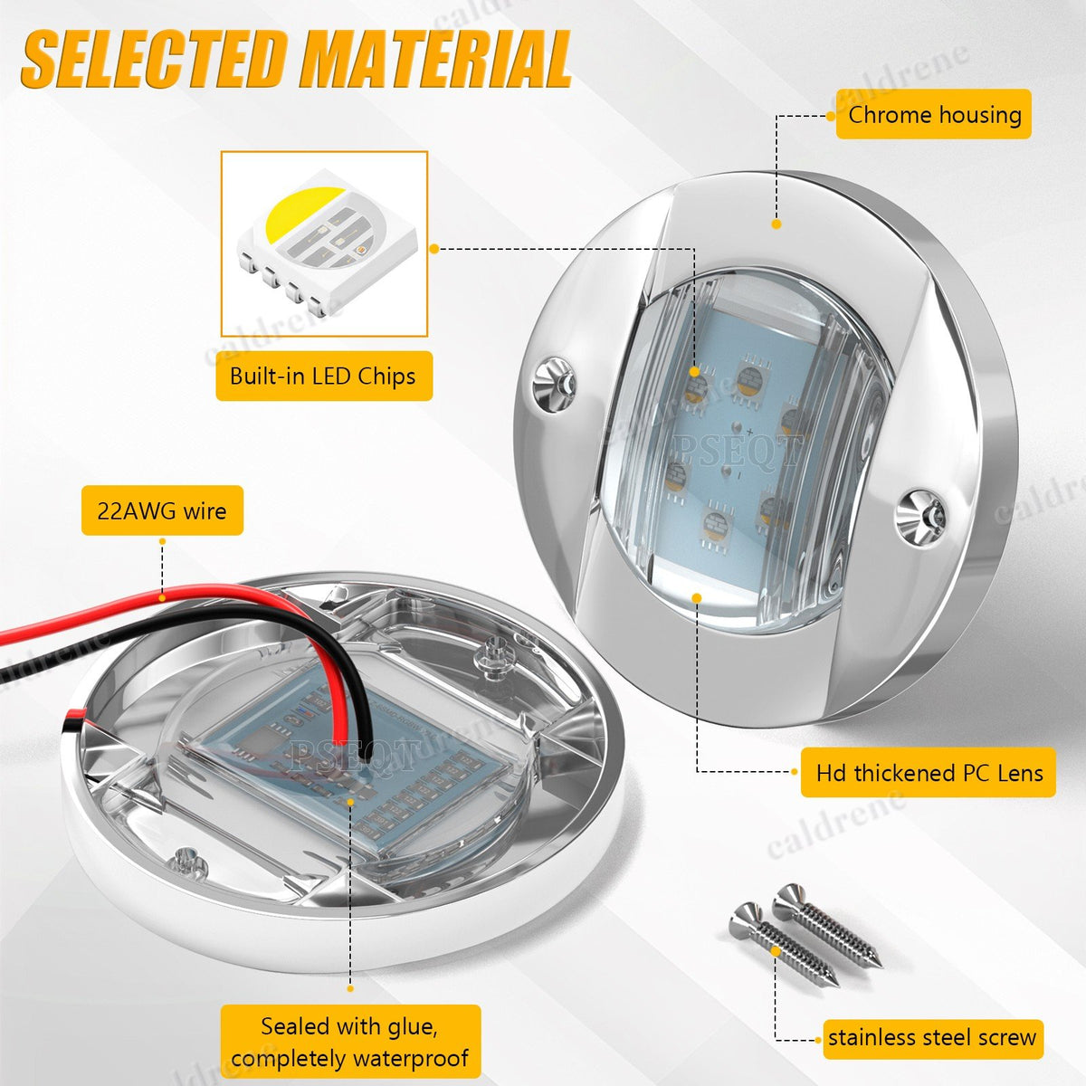 LED Boat Interior Courtesy Lights RGB 12V Waterproof, 6 Pack – view 5