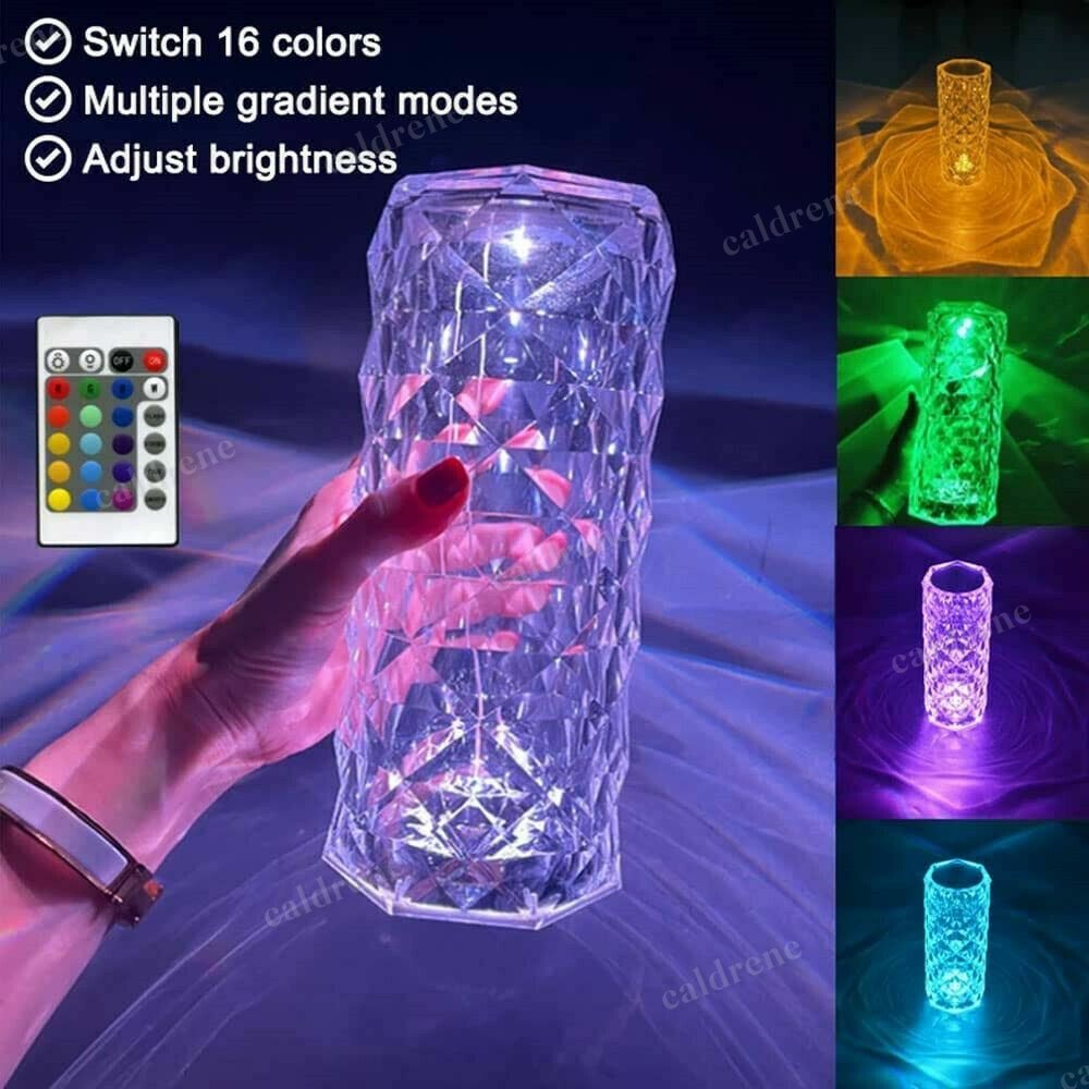 LED Crystal Rose Touch Table Lamp – view 2