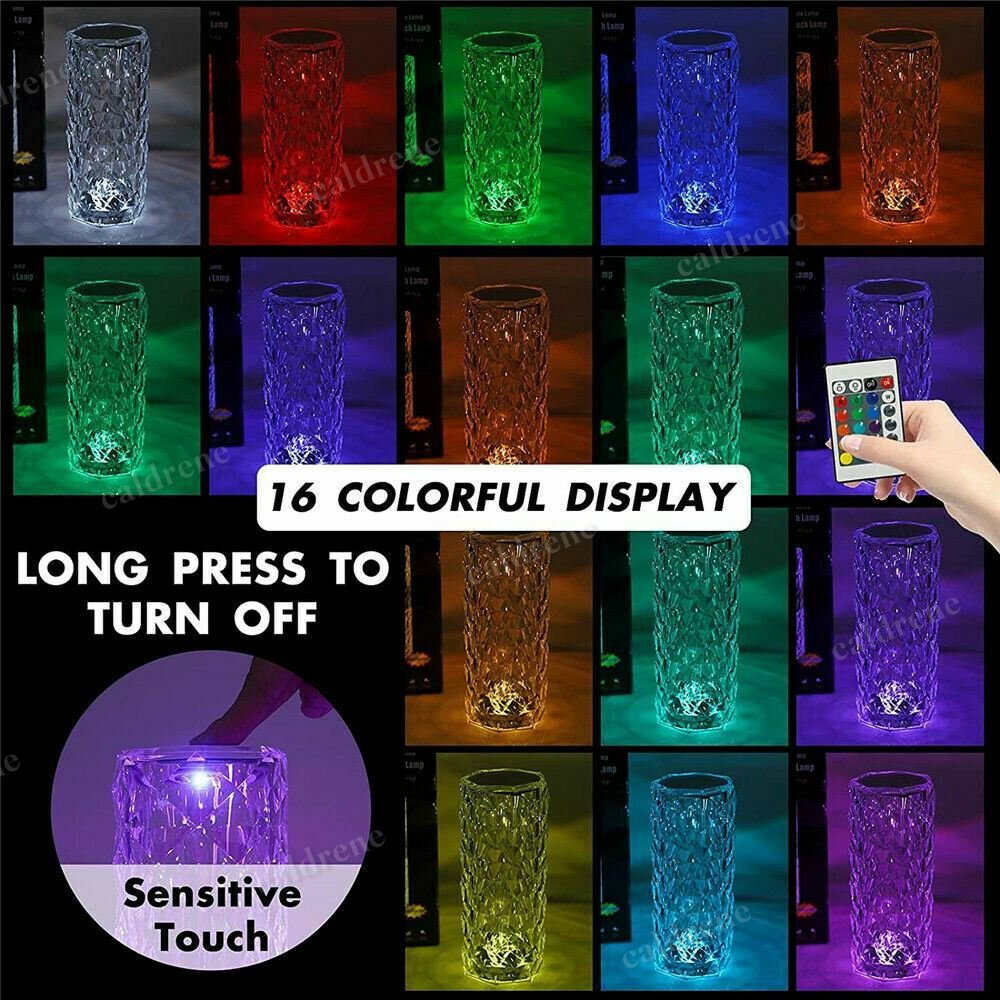 LED Crystal Rose Touch Table Lamp – view 3