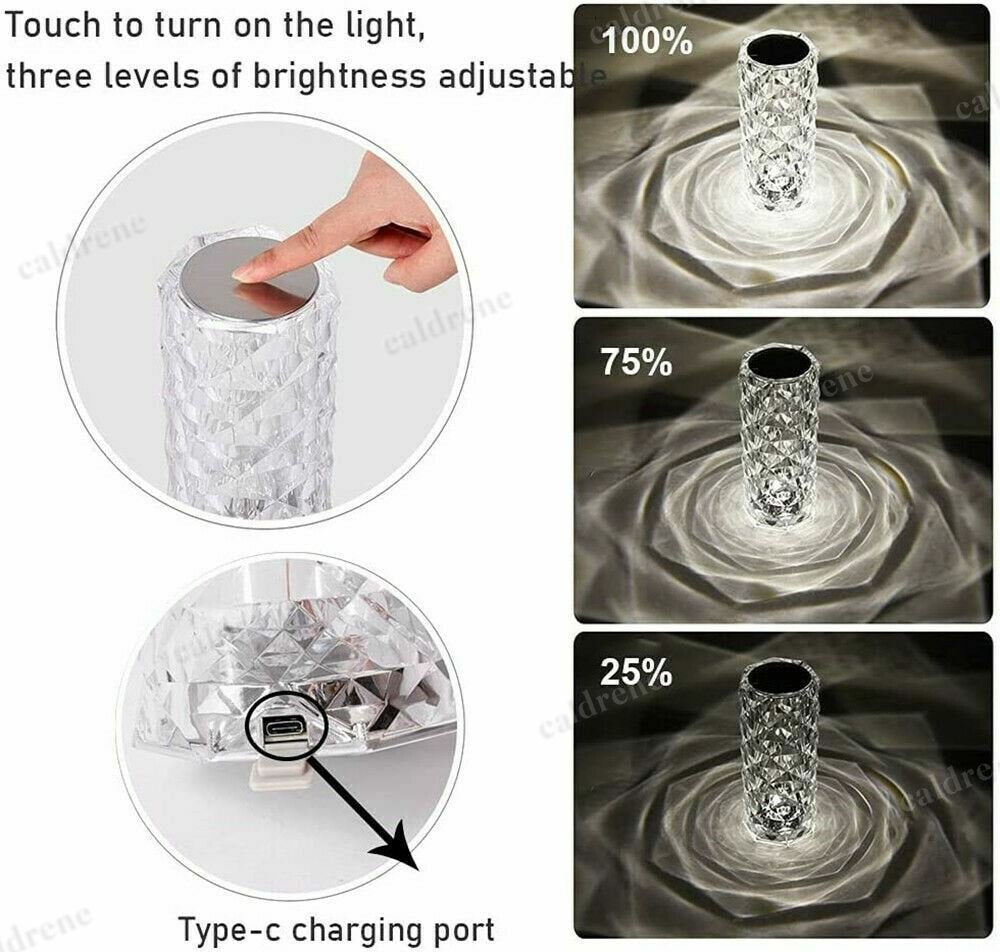 LED Crystal Rose Touch Table Lamp – view 8