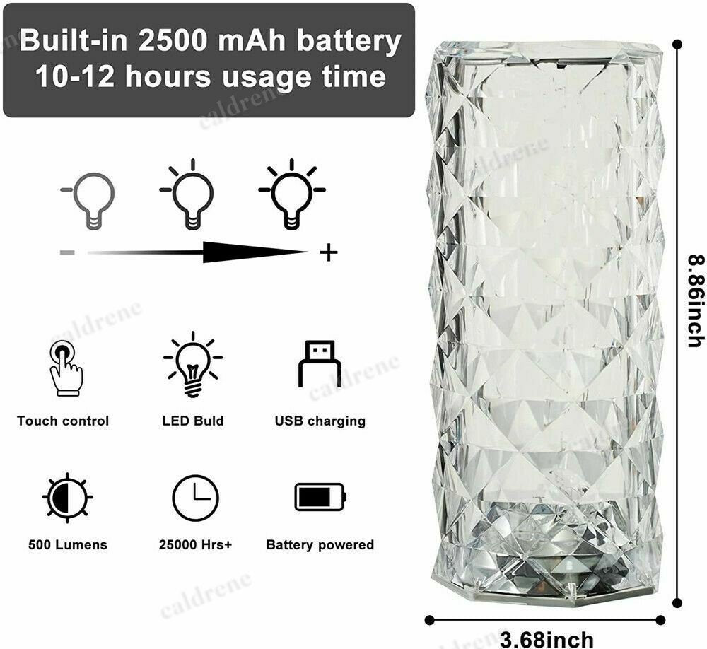 LED Crystal Rose Touch Table Lamp – view 9