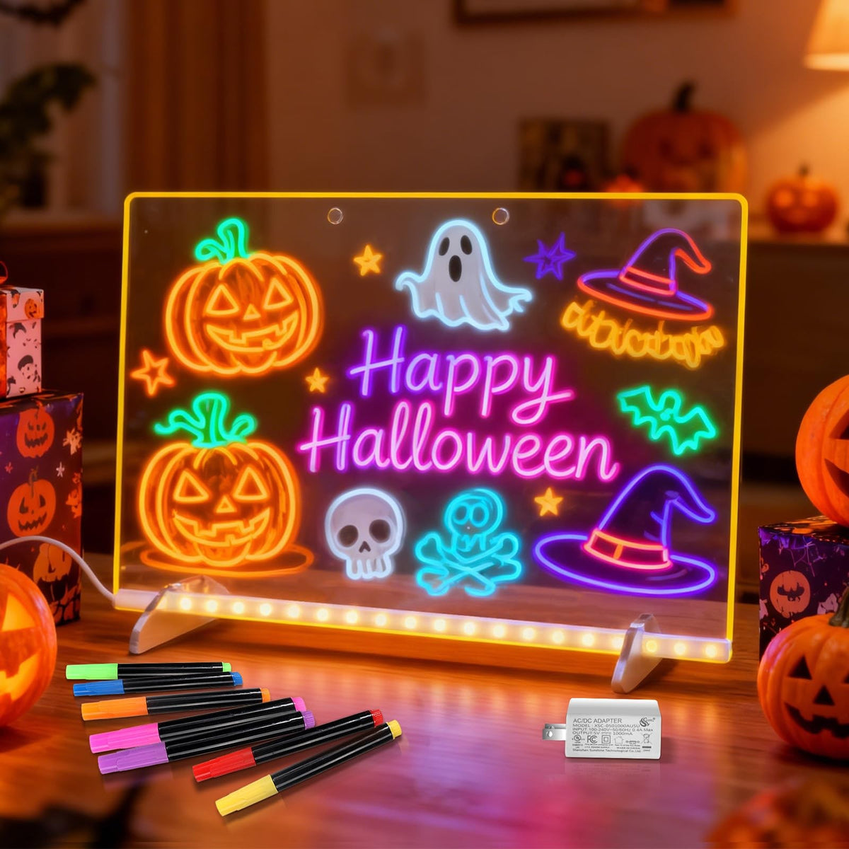 LED Drawing Board with 7 Highlighters