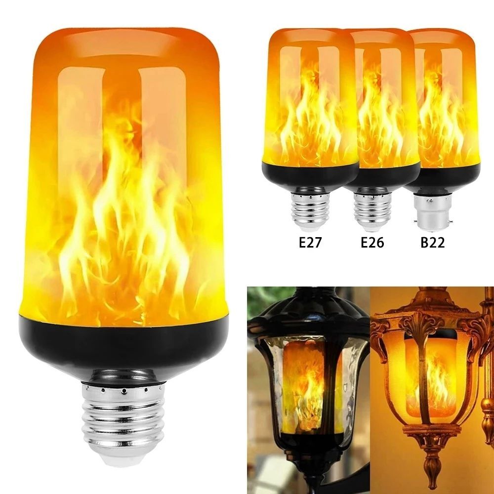 LED Flame Light Bulbs with 4 Modes for Parties