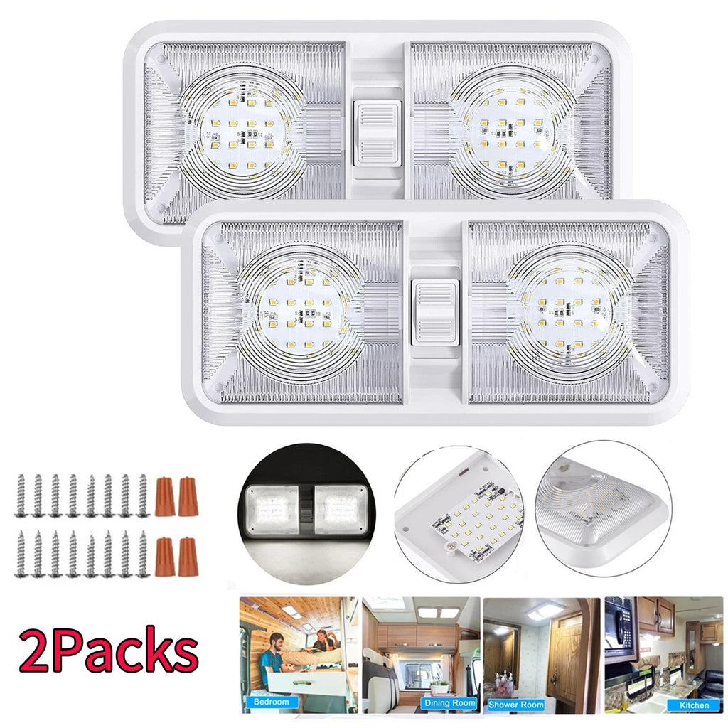 LED RV Ceiling Dome Light with Switch for Camper Trailer Boat