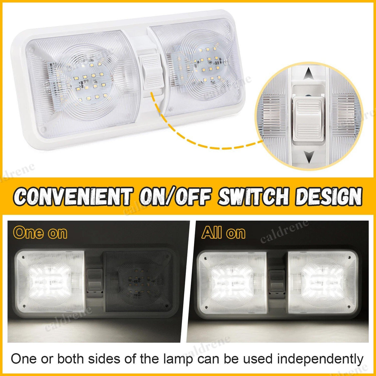 LED RV Ceiling Dome Light with Switch for Camper Trailer Boat – view 6