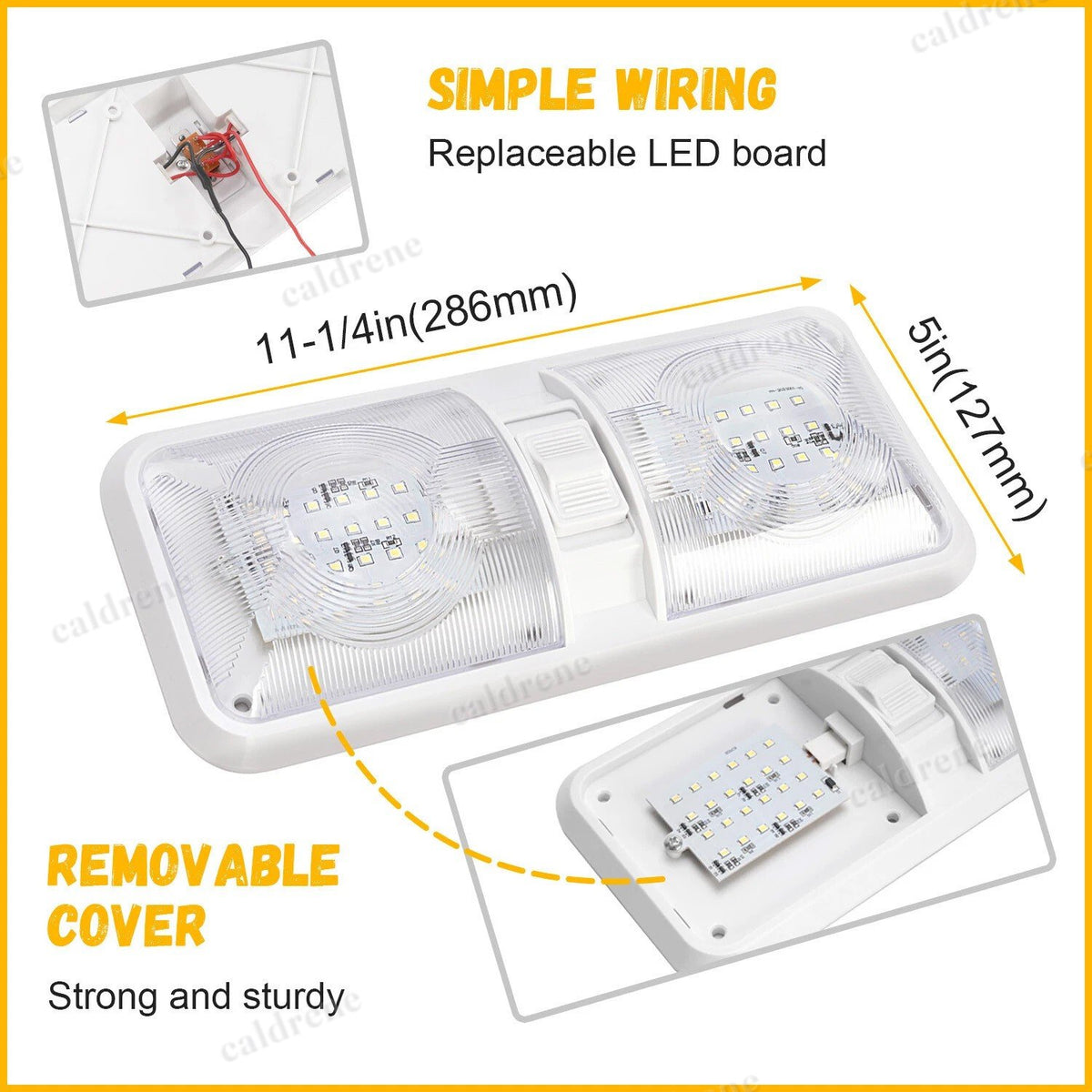 LED RV Ceiling Dome Light with Switch for Camper Trailer Boat – view 8