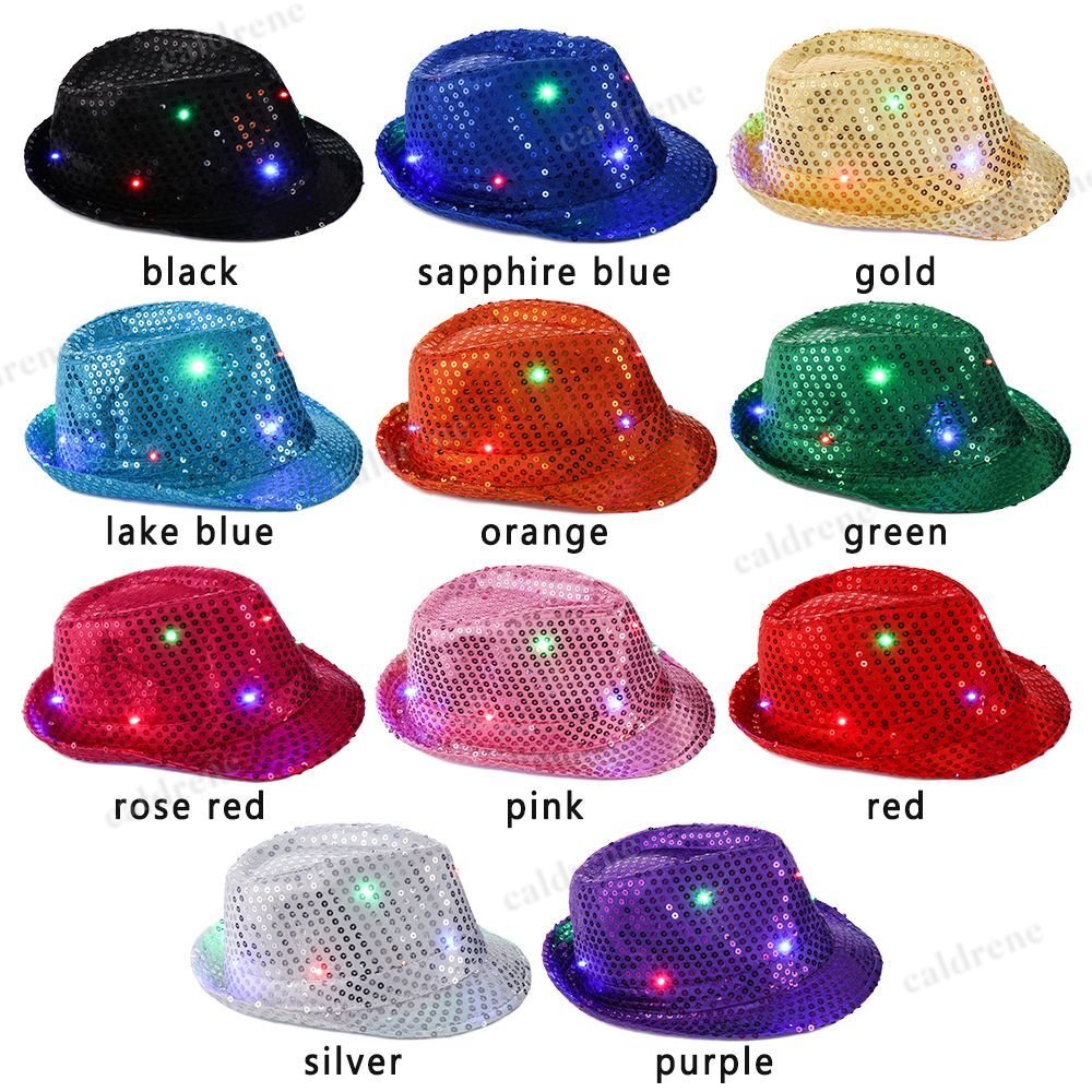 Light Up Sequin Fedora Hat for Parties and Events – view 2