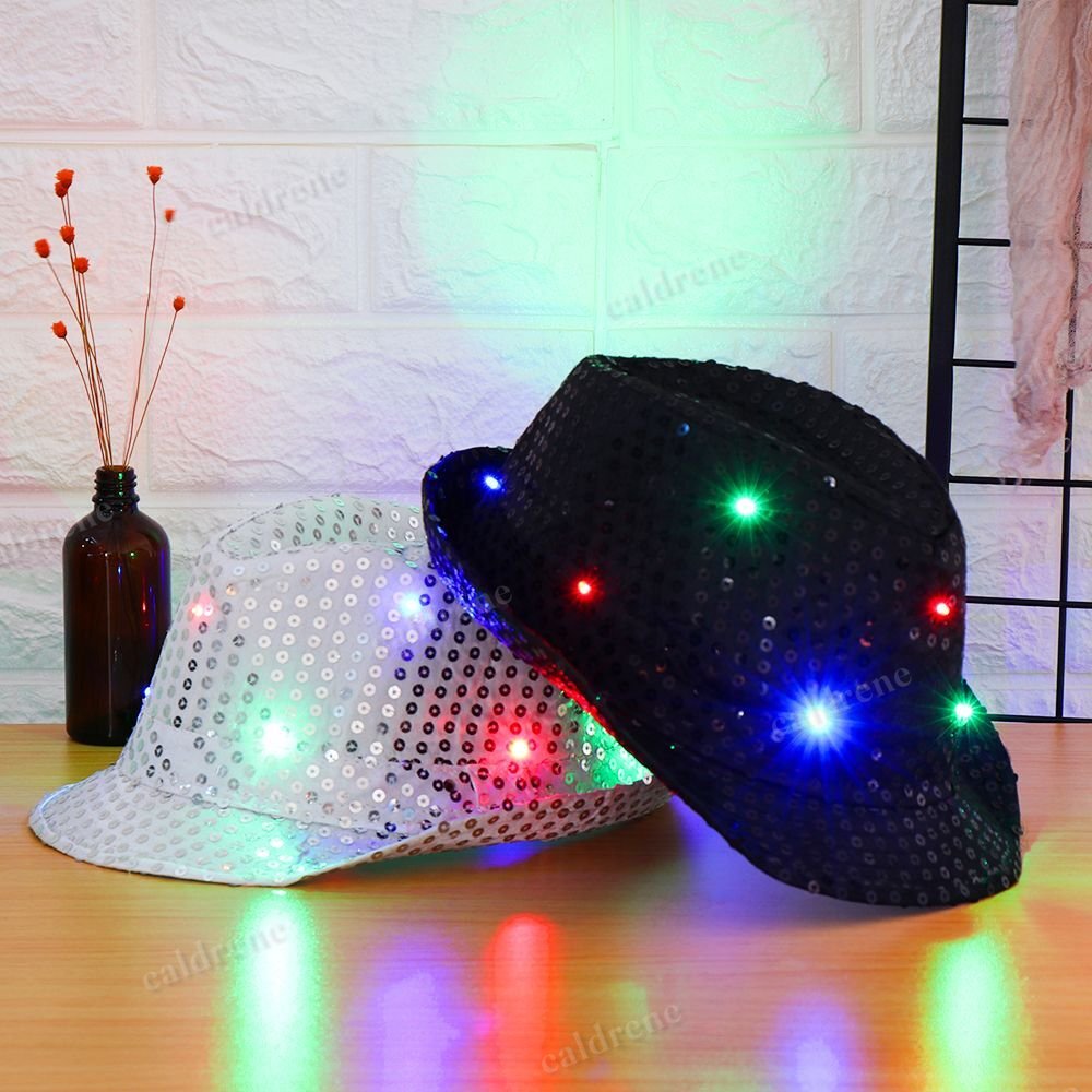 Light Up Sequin Fedora Hat for Parties and Events – view 5
