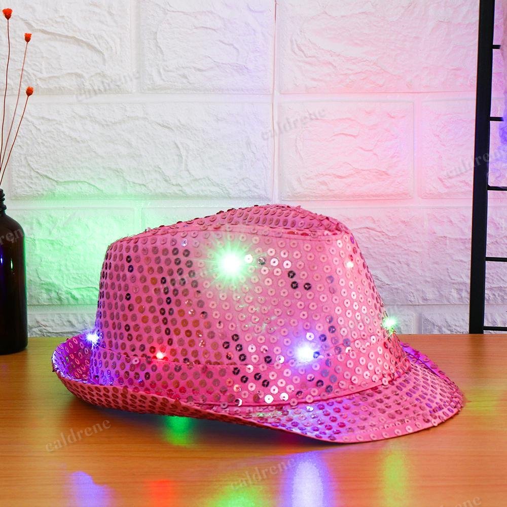 Light Up Sequin Fedora Hat for Parties and Events – view 7