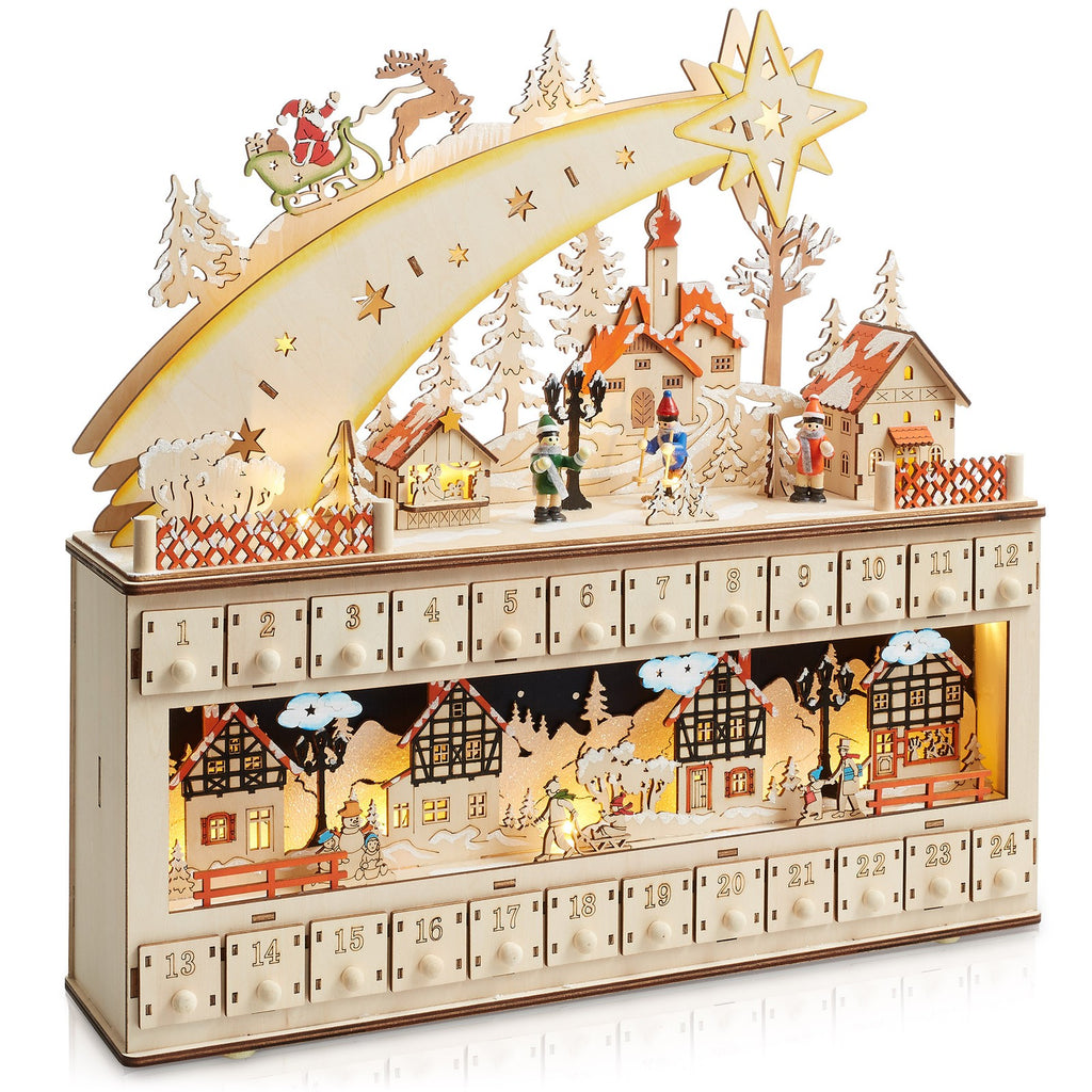 Light-Up Wooden Christmas Advent Calendar