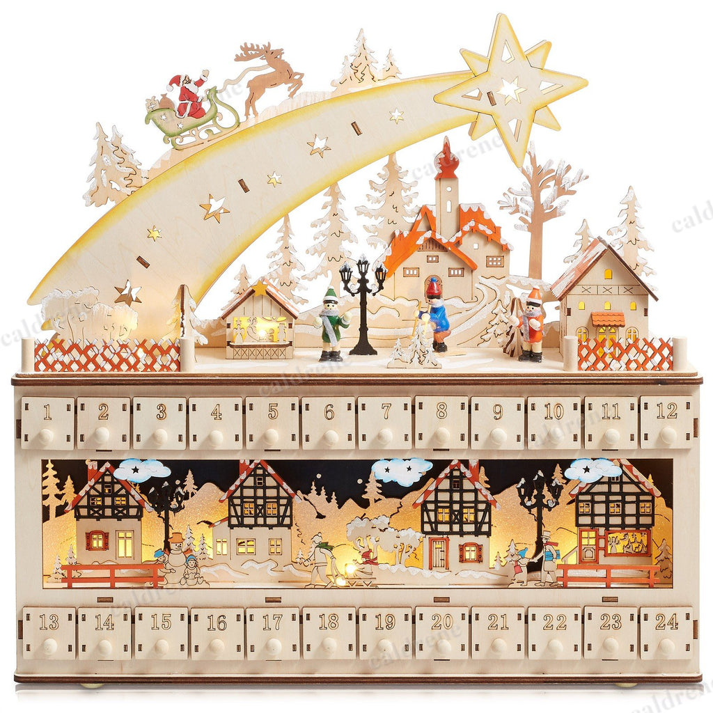 Light-Up Wooden Christmas Advent Calendar – view 2