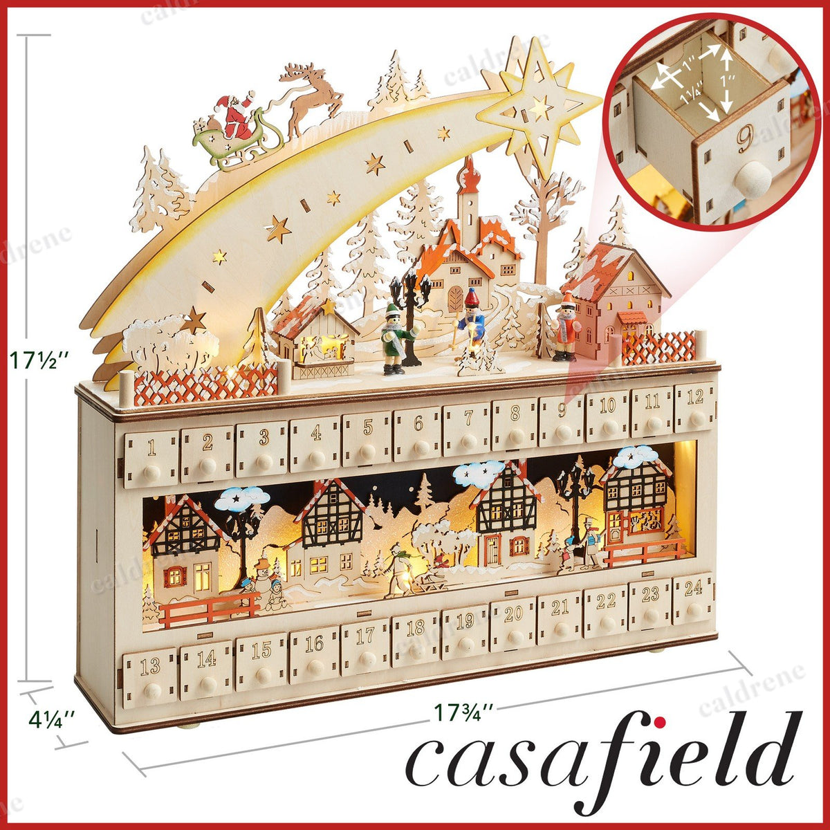 Light-Up Wooden Christmas Advent Calendar – view 6