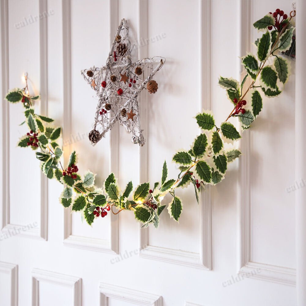 Lighted Holly Berry Christmas Garland, 6 ft – view 10