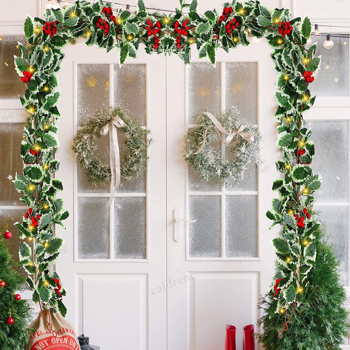 Lighted Holly Berry Christmas Garland, 6 ft – view 3