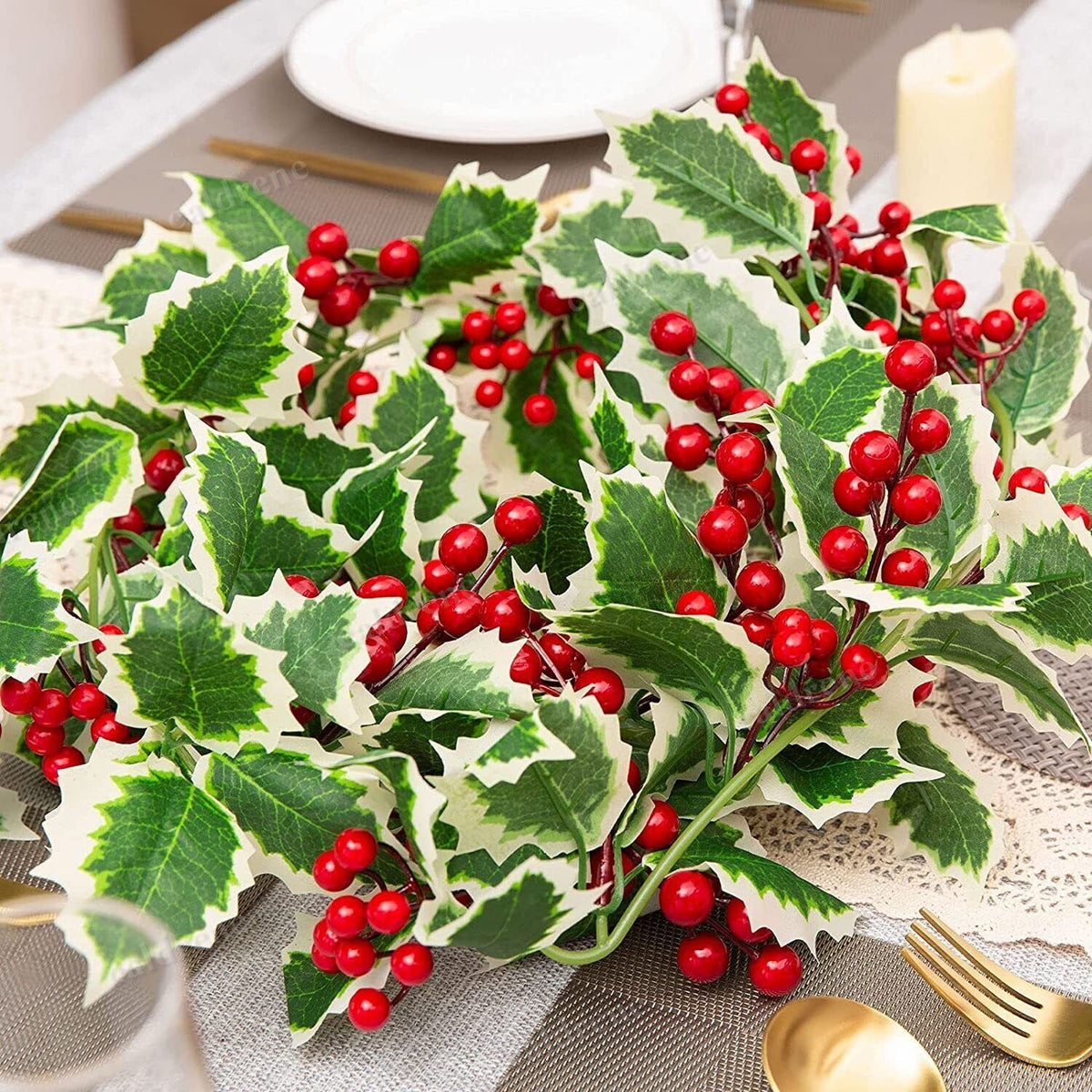 Lighted Holly Berry Christmas Garland, 6 ft – view 6