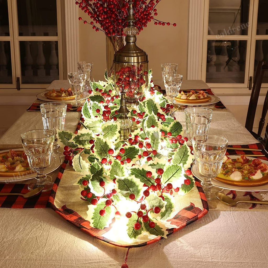 Lighted Holly Berry Christmas Garland, 6 ft – view 8