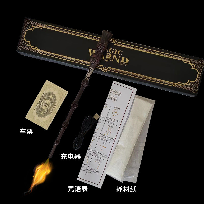 Magic Fire Wand with Enchanting Design for Wizards and Witches – Dumbledore