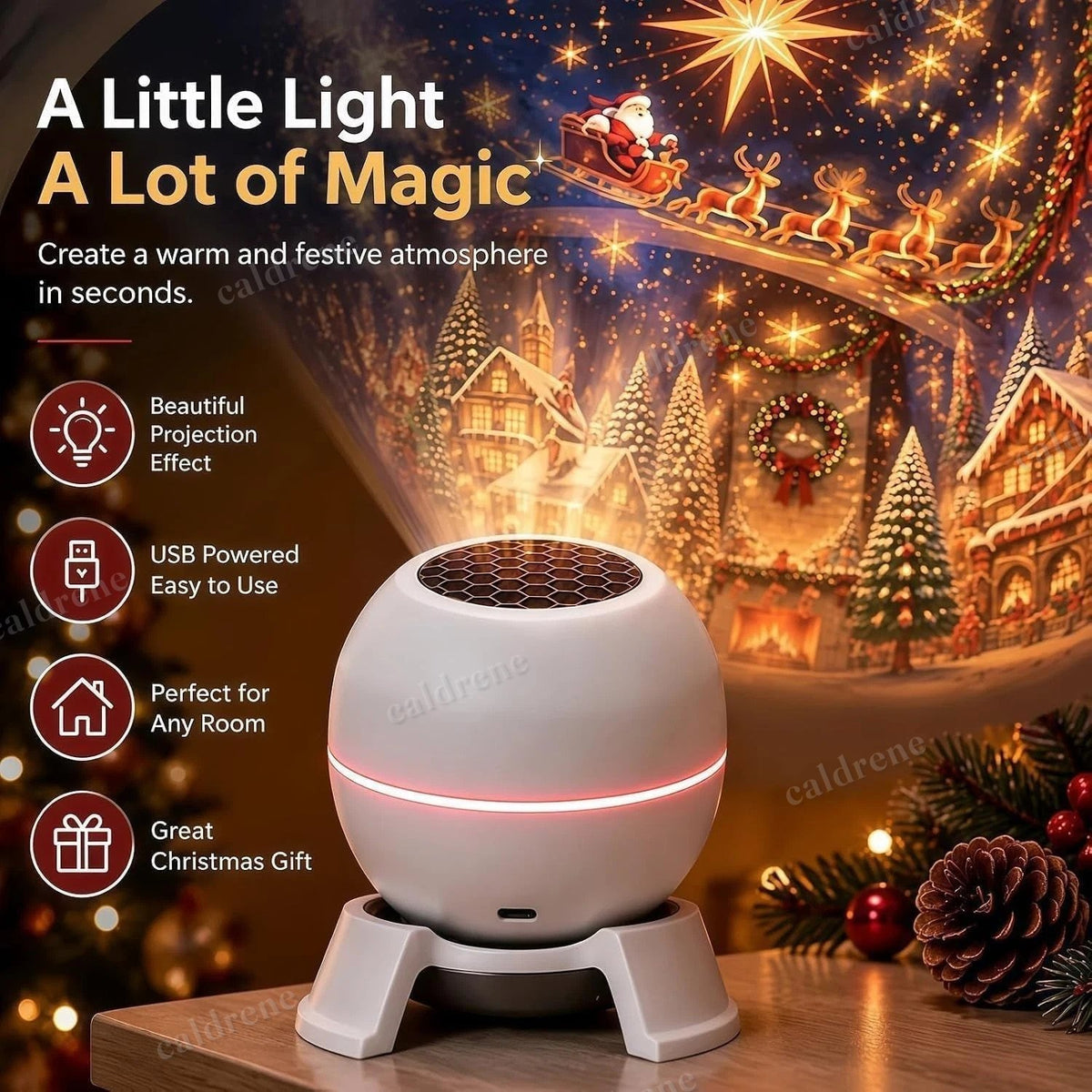 Magical Christmas Projection Night Light – view 9
