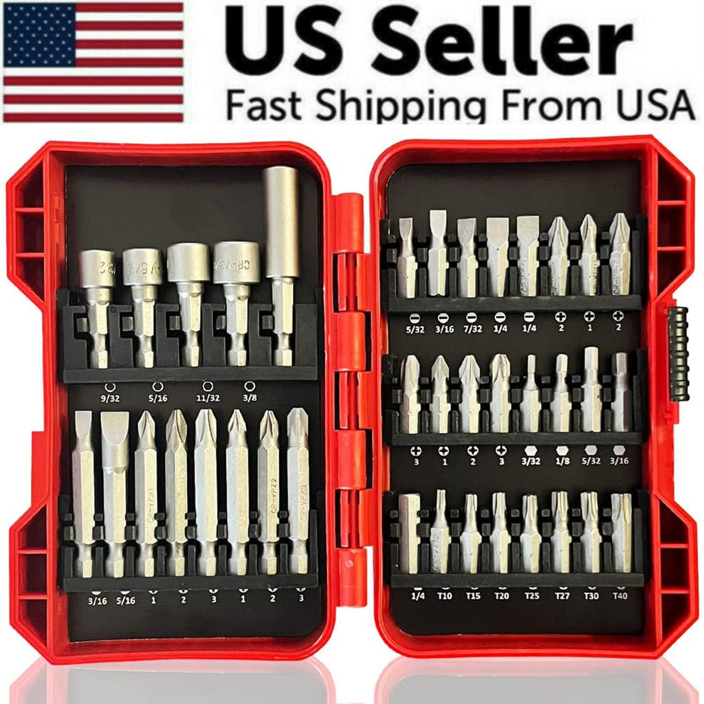 Magnetic Impact Screwdriver Bit Set, 37 Pieces