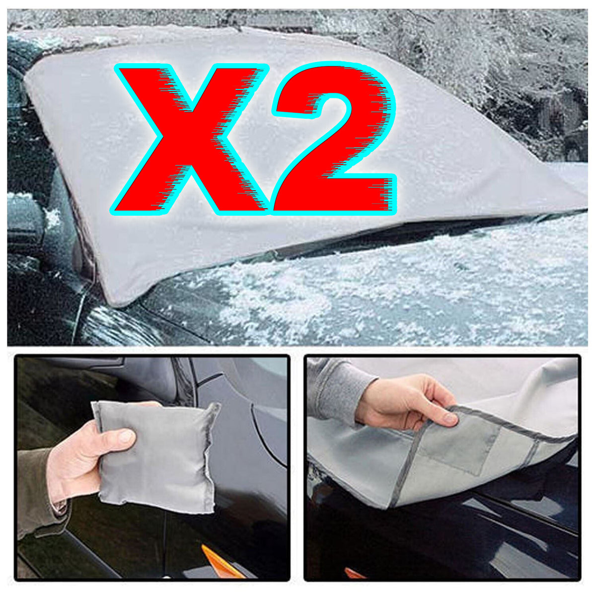 Magnetic Windshield Snow Cover, 2 Pack
