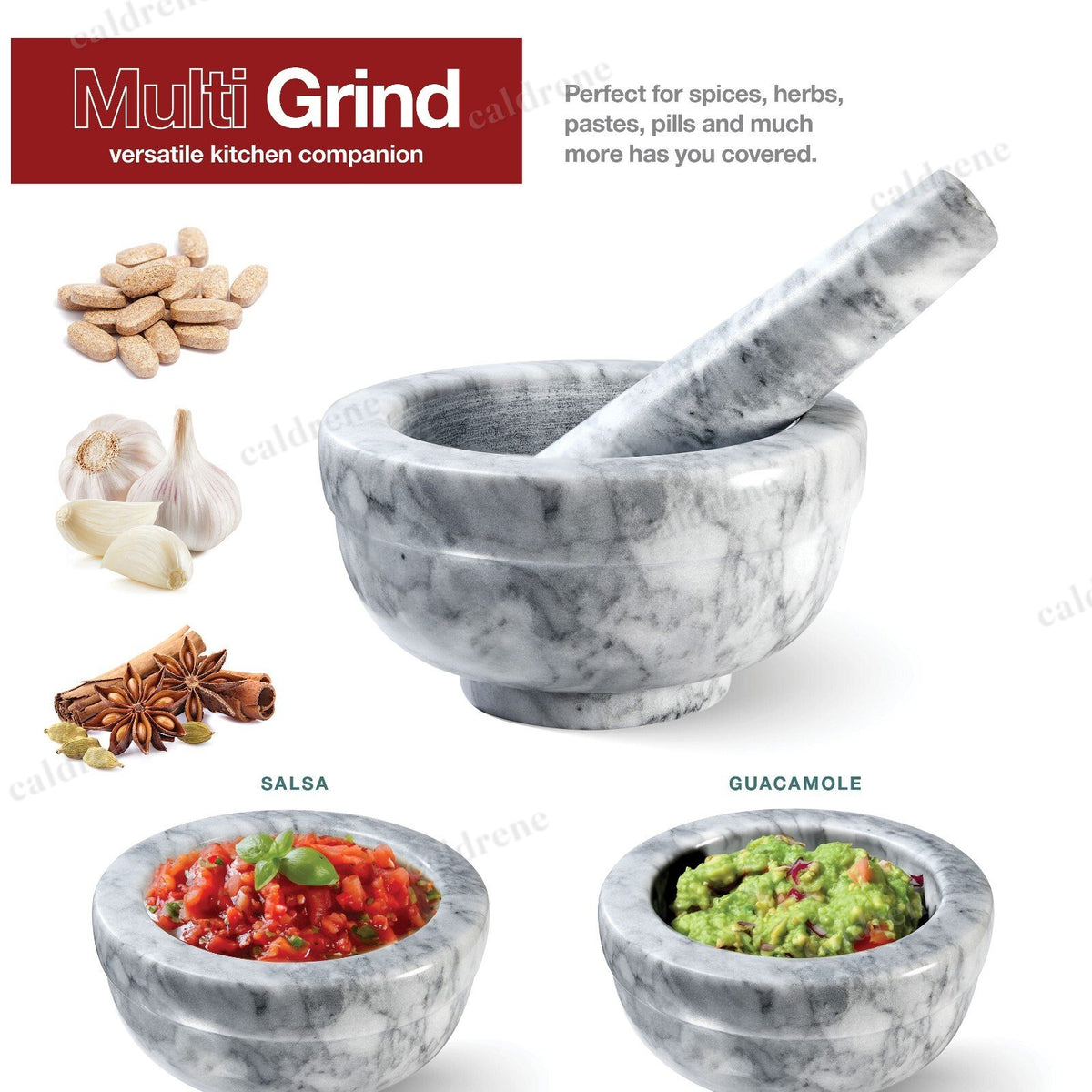 Marble Mortar and Pestle Set – view 4
