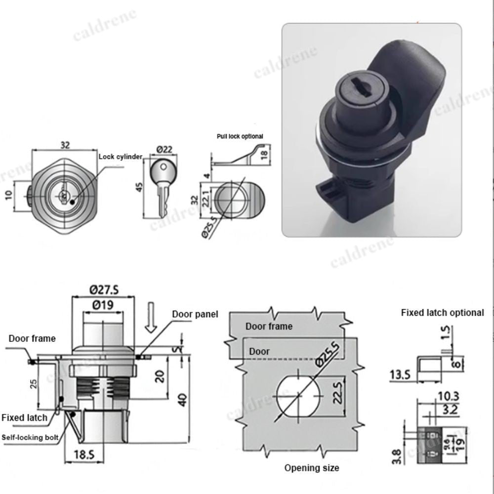 Marine Latch Push Button Lock for Glove Box Security – view 2