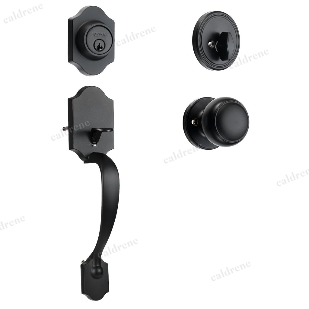 Matte Black Front Door Handle and Deadbolt Lock Set – view 9