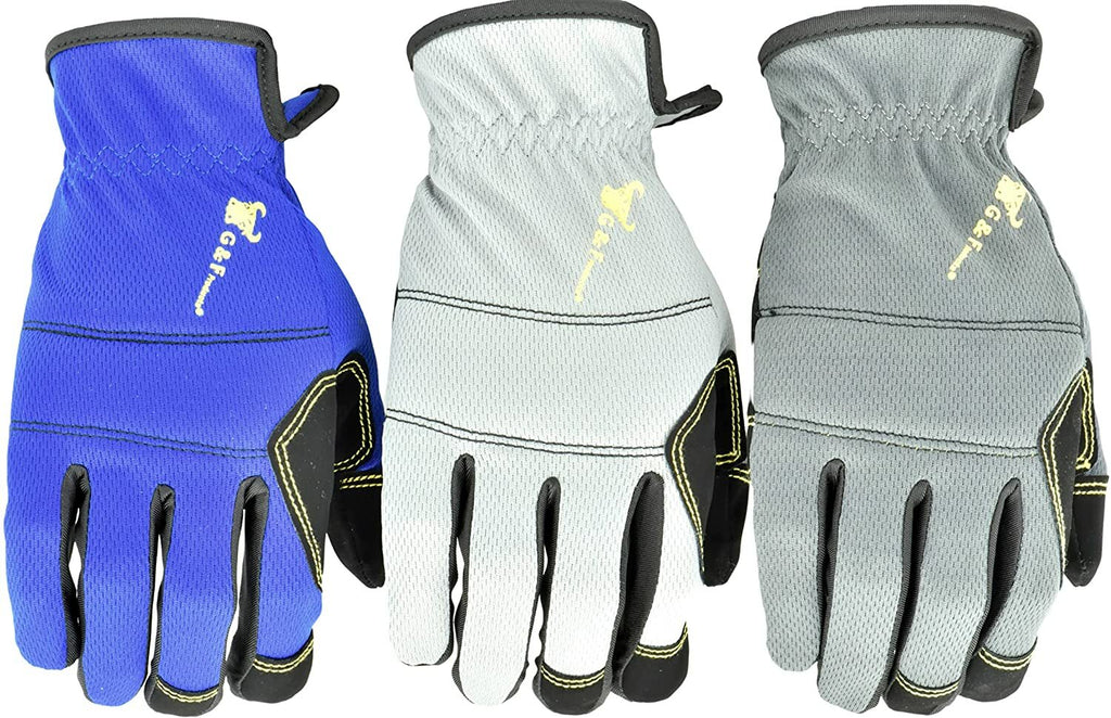 Mechanics Work Gloves, High Grip, 3 Pairs