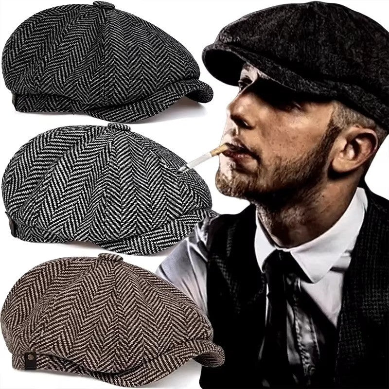 Men's 8-Panel Newsboy Flat Cap for Timeless Style