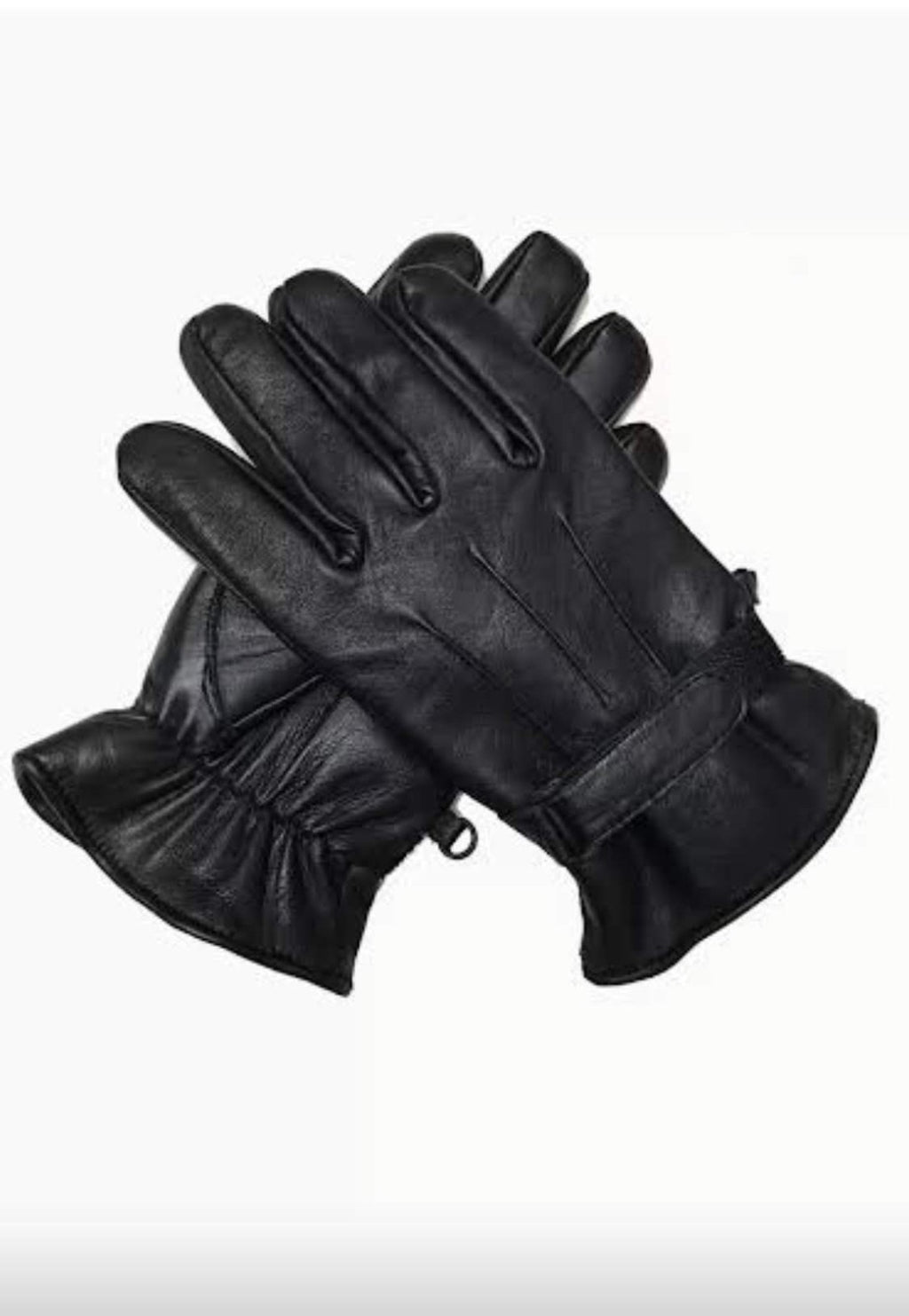 Men's Fleece Lined Black Leather Gloves
