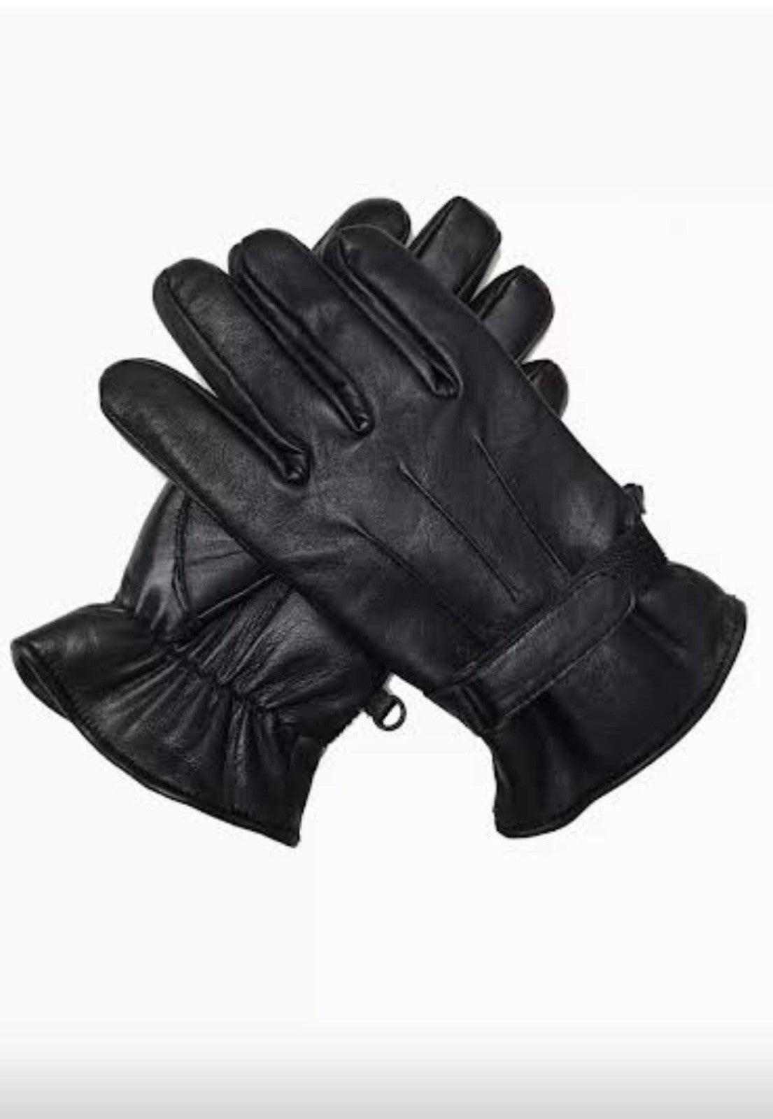 Men's Fleece Lined Black Leather Gloves
