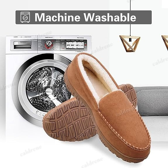Men's Memory Foam Moccasin Slippers, Plush Lined – view 3