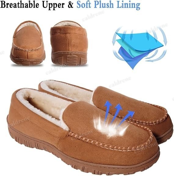Men's Memory Foam Moccasin Slippers, Plush Lined – view 4
