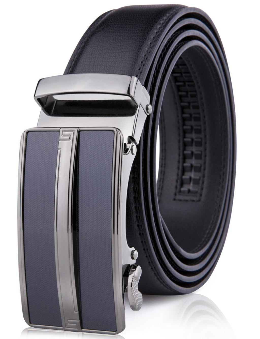 Men's Microfiber Leather Ratchet Belt with Automatic Buckle