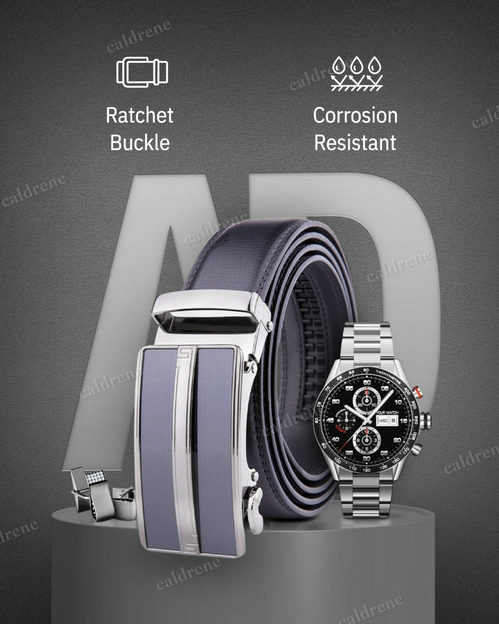 Men's Microfiber Leather Ratchet Belt with Automatic Buckle – view 2