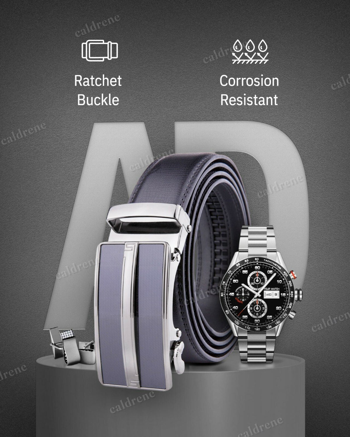 Men's Microfiber Leather Ratchet Belt with Automatic Buckle – view 2
