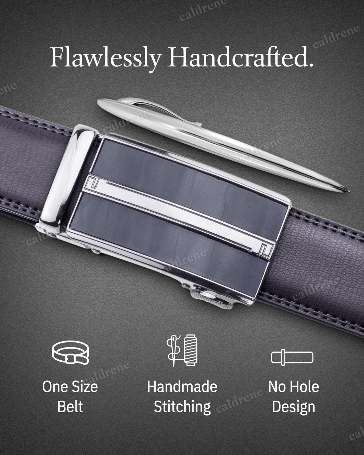 Men's Microfiber Leather Ratchet Belt with Automatic Buckle – view 3